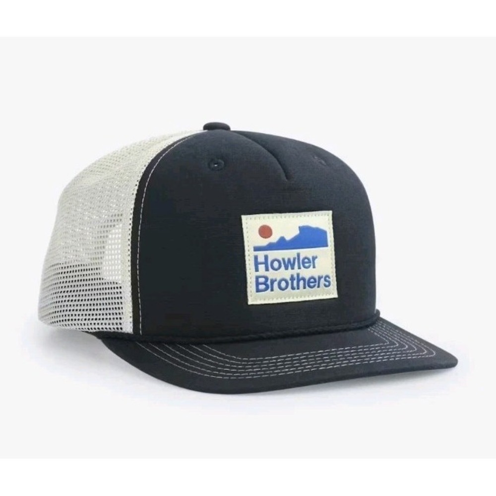 New Howler Brothers Arroyo Tech Strapback Navy Beige Mesh Outdoor Summer Trucker